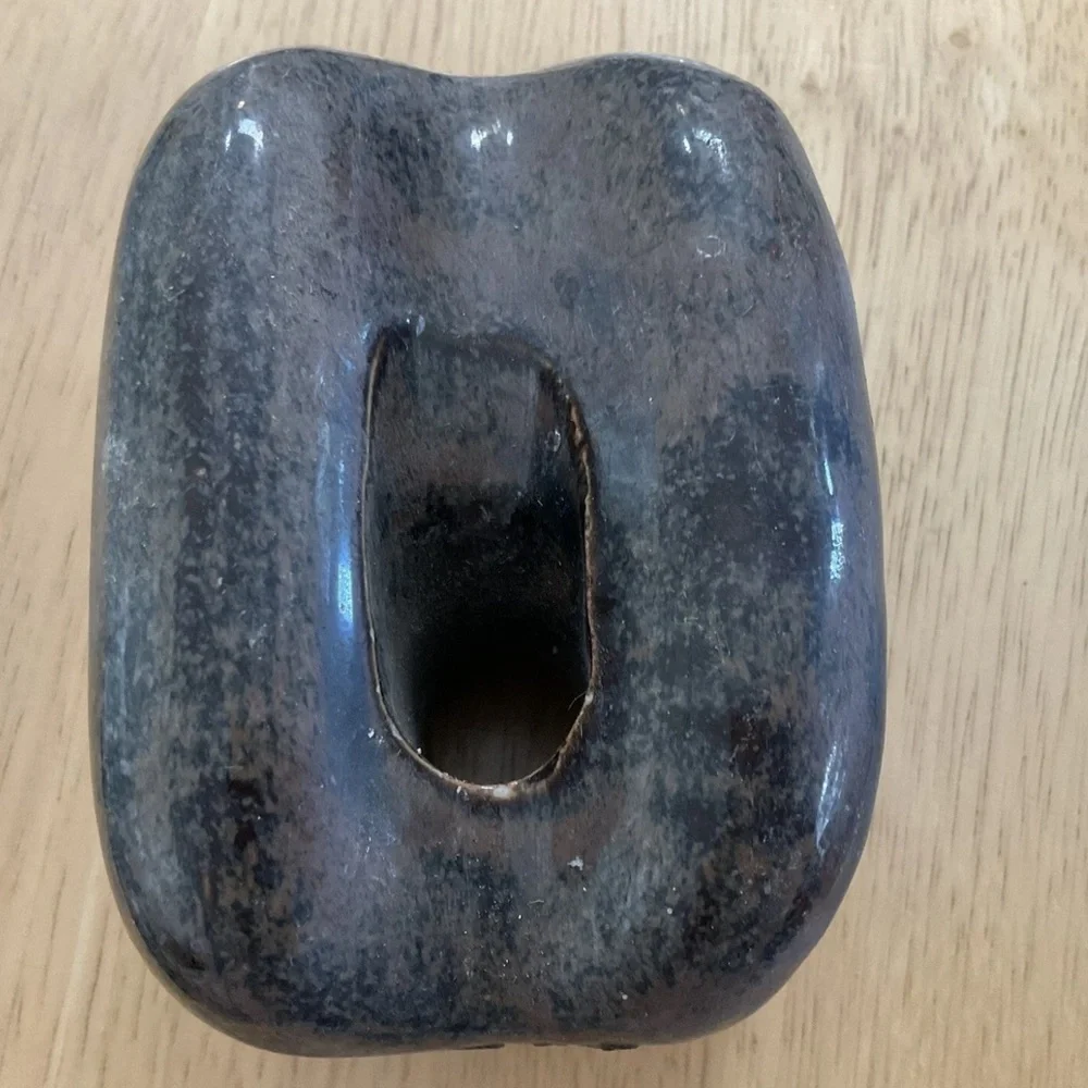 Vintage Brown Porcelain Bullnose Guy Strain Wire Insulator Ceramic - Picture 5 of 9